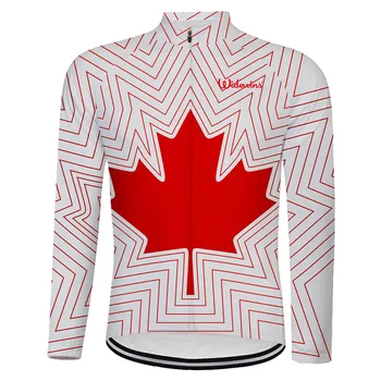 Canadá marca de bicicleta 2019 homens de ciclismo jersey de manga longa Roupas Bicicleta de ciclismo Desgaste de Corrida de Bicicleta Roupas de Maple Leaf Flag 6543