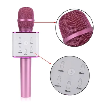 Karaoke Q7 sem Fio Bluetooth, Microfone Handheld MICROFONE USB Leitor de KTV