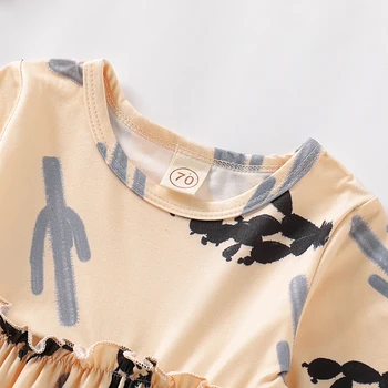 2019 Novo Bebê Recém-Nascido Criança Menina Bodysuit Outono De Manga Longa Planta Do Cacto De Impressão Algodão Em Torno Do Pescoço Macacão De Vestuário De Roupa