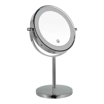 Face dupla, Espelho de maquilhagem com Luz, Ampliação de 10X LED Espelho para Maquiagem, Dimmer Toque, de Mesa em Espelho, Recarregável USB