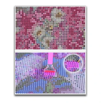 Plena Praça da broca 5D diamante pintura DIY bordado de diamante cor-de-rosa de tulipas em Ponto Cruz Strass mosaico decoração YSD
