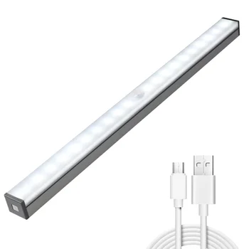 1Pcs LEVOU Sensor de Movimento Sob o Armário de Closet Luz Portátil USB Recarregável Automático Sensíveis Parede de Noite, Quarto, Cozinha Lâmpada
