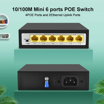 CCTV PoE Net Switch de 4 portas 10/100M Hub Power Over Ethernet PoE&Óptico de Transmissão de 15W Para a Câmera do IP da Rede do Sistema de Switcher