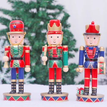 De Madeira, Quebra-Nozes Soldado Boneca Brinquedos Da Área De Trabalho Desenhos Animados Desenho Decoração De Ano Novo Enfeites De Natal Quebra-Nozes Miniaturas