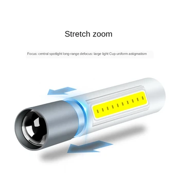 ZHIYU Portátil Recarregável USB Mini Lanterna elétrica do DIODO emissor De 3 de Iluminação Mod Impermeável Lanterna T6 COB Telescópica de Zoom, Iluminação Noturna