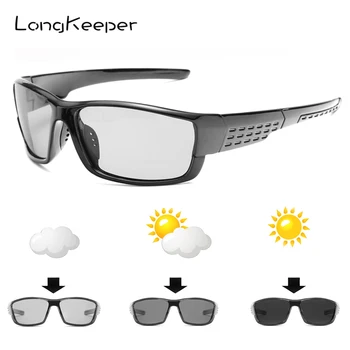 LongKeeper Polarizada Fotossensíveis Óculos de sol dos Homens de Preto UV400 Condução Camaleão Óculos da Noite do Dia Driver de Óculos de 1009/1020-BS