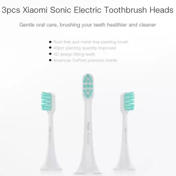 Original Xiaomi Mijia Inteligente Acústico Escova de dentes Elétrica Cabeça Mini Limpar as Cabeças 3D da Cabeça da Escova Combina Com Os Dentes Oral limpa
