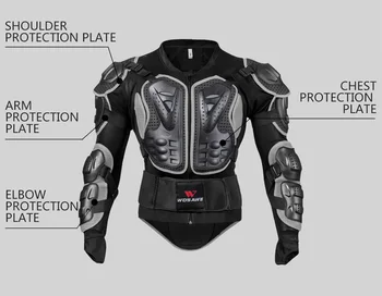 WOSAWE Bicicleta de Corrida de Moto Armadura de equipamentos de Proteção Jaqueta+Shorts Calças+protetor do Joelho+Luvas de Guarda de Esqui de Proteção