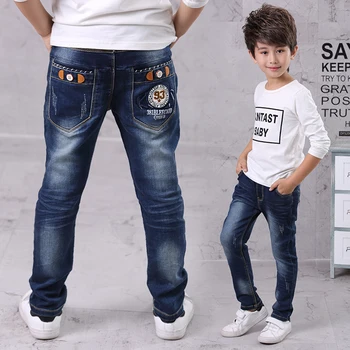 Nova Marca De Calças De Brim De Crianças Meninos Casual De Inverno Grossa E Longa Calças Jeans Bebê Menino De Calças De Brim De Algodão Quente De Calças Jeans Meninos Roupas Da Moda