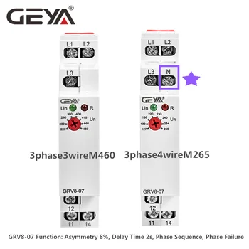 Frete grátis GEYA GRV8-07 de Alimentação do Relé de Proteção 3 Tensão de Fase do Monitor de Seqüência de Fase Relés de Controle de