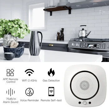 Wi-fi Smart CO Sensor de Gás de Monóxido de Carbono Fuga de Segurança contra Incêndio, Detector de Vida Inteligente Tuya de Controle de Aplicativo Sistema de Segurança em Casa