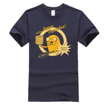 Hora de aventura Finn e Jake Cookies Normal T-shirts Bacon, Panquecas, Algodão Manga Curta Casual T-Shirt O-Pescoço Streetwear