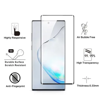 Cheio de Cola de Vidro Temperado Para Samsung S8 S9 Note9 S10 S10Plus S10E Nota 10 S7 borda Protetor de Tela tampa de vidro