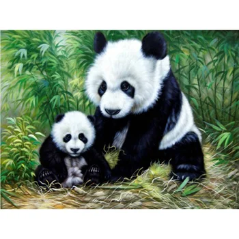 DIY 5D Diamante de Pintar desenhos animados do Panda Bordado de Diamante de Rodada Completa da Broca de Animais em Ponto Cruz Mosaico Manual a Arte de Presente a Decoração Home