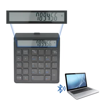 Multifunções Teclado Bluetooth sem Fio do Teclado Numérico Eletrônico Caculator 12 Dígitos Display LCD Para Macbook Thinkpad Windows