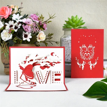 10 Pack 3D Amor Pop-Up de são Valentim Cartão de Aniversário, Cartões de Felicitações para a esposa Marido