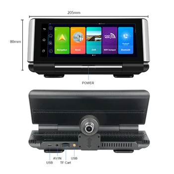 7 InchCar logger HD frontal e traseira duplo gravação de inversão de imagem com navegação GPS sistema de posicionamento ADSD auxiliar do sistema