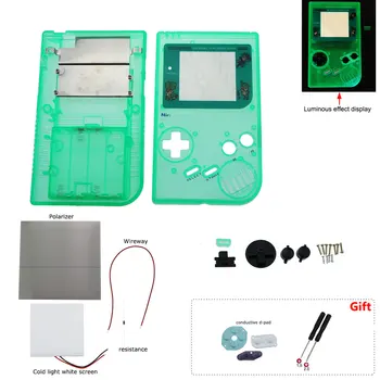 ChengHaoRan Completa Clássico de Habitação Shell Case Capa Para Gameboy GB GBO DMG Painel LCD Para iluminar uma Tela Atrás do Botão de chave de Fenda