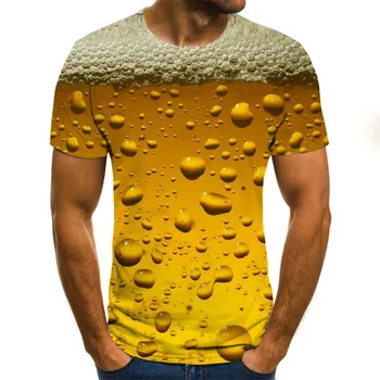 Cerveja 3D Print T-Shirt É Hora Carta Mulheres Homens Engraçado Novidade T-shirt de Manga Curta Tops Unisex Roupa Roupas