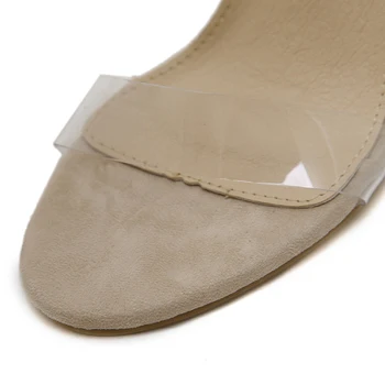 Silentsea Transparente Saltos de Mulheres Sapatos de Verão Sexy Sandálias da Moda Limpar os Saltos De Calçados femininos Tamanho Grande Dropshipping