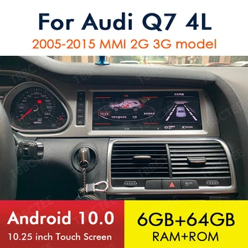 Android 10.0 sem Fio CarPlay 6+64G Para Audi Q7 4L 2005~MMI 2G 3G GPS de Navegação de Carro Player de Multimídia de Rádio, Estéreo, wi-Fi