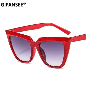 GIFANSEE Moda Praça Óculos de sol das Mulheres Designer de Luxo HOMENS de Olhos de Gato de Óculos Vintage Clássico UV400 Exterior Oculos De Sol TONS