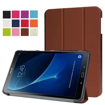 Para Samsung Galaxy Tab de Um ecrã de 10.1 2016 Smart Cover Slim Magnético Stand Couro Flip com Sono T580 T585