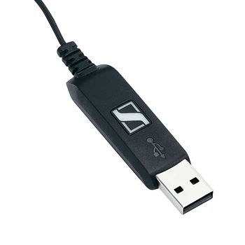 A Sennheiser PC 8 USB fone de ouvido com microfone, cabo USB, fone de ouvido, cabeça de espera, Compatíveis com MAC, preto