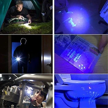 10000LM 2em1 UV+luz branca LED Lanterna elétrica da Tocha 395nm Ultravioleta Urina Detector para camping Tapete Urina de animais de Estimação Captura de Escorpiões