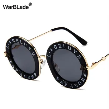 WarBLade Retro Rodada Óculos De Sol De Marca De Moda De Designer Inglês Letras Abelhinha Decoração De Óculos De Sol Para Mulheres Tons Oculos