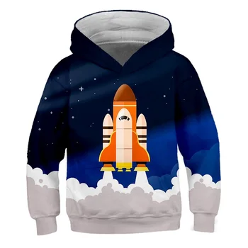 2020 Novas Outono Inverno Hoodies de Crianças Meninos Meninas rapazes raparigas Streetwear Cartoon Astronauta Pulôver Impressas em 3D Camisola Quente da venda de Roupas