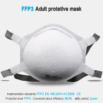 LAIANZHI FFP3 CE Copa do tipo de máscara as máscaras de protecção descartáveis da pm2.5 máscaras prejudiciais 99% higiene Acessórios do pacote original boca máscaras