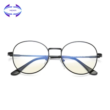 VCKA Anti Luz Azul Bloqueio de Óculos de Computador de Óculos de proteção Proteção de Tela de armação de metal Mulheres Homens Leitura Vintage Clássico Óculos
