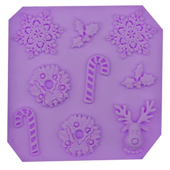 Veado floco de neve ferramentas de cozinha decoração de Natal bolo 3D de qualidade Alimentar do Silicone Bolo de Moldes de Fondant de Chocolate do Molde T0585
