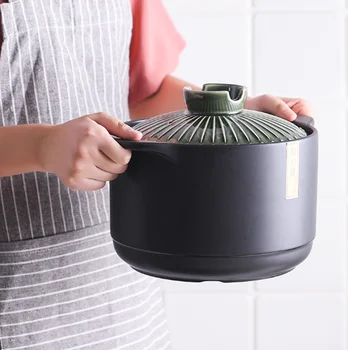 Criativo Binaural Pote De Cerâmica De Alta Temperatura Resistente Ao Fogão A Gás De Sopa Em Panela De Pedra Pote Para Material De Cozinha Caçarola