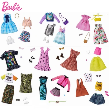 Original Acessórios da Barbie de Vestir Roupas de Bonecas Roupas Brinquedos para Meninas Saco Colar de Vestuário de Moda do Conjunto de Alteração Presentes Princesa