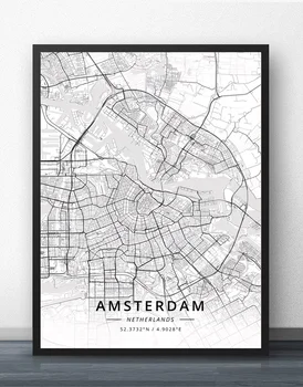 Amesterdão, Eindhoven Fijnaart Leiden Roterdão, Haia, Holanda Mapa Cartaz