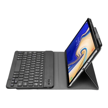 Teclado Case Para Samsung Galaxy Tab De 10,5 2018 Modelo Sm-T590/T595/T597, Magro Shell Leve Tampa Do Suporte Com Destacável W