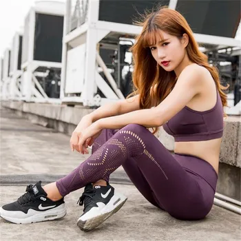 2020 novas Fitness Legging Mulheres de Cintura Alta Ocos de Calças de Yoga Secagem Rápida Execução Ginásio Leggings Sportswear