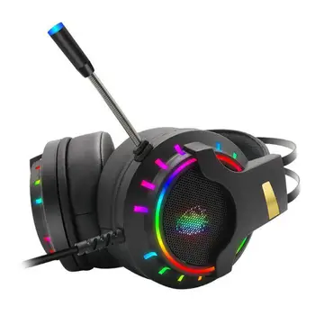 Profissão de Jogos de Fone de ouvido LED Fones de ouvido USB com Fio de Fone de ouvido Música de Fone de ouvido para PC, Laptop PS4 Xbox Um Computador
