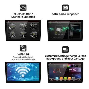 1 din/2 Din DSP Android De 10 Octa Core auto-Rádio Estéreo GPS Navi de Áudio e Vídeo Aparelho de PC Wifi BT AMP 7851 OBD DAB+SWC+Carplay 4G+64G