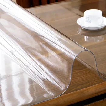 2mm Transparente do PVC Toalha de mesa Redonda PVC à prova de água da Tampa de Tabela toalhas de Mesa Redonda prova de Óleo de Cozinha Padrão de Mesa de Jantar Mat
