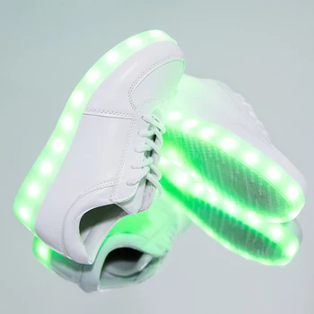 7ipupas Colorido Luminoso tênis Unissex led sapato menino iluminado exclusiva para crianças de luz de calçado de menina Brilhante de carga Usb tênis