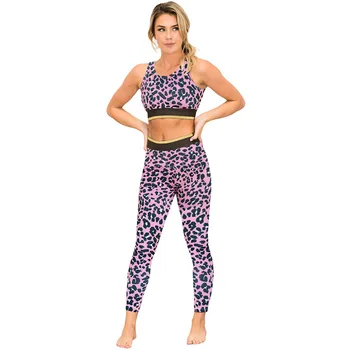 Perfeita Leopard Yoga Define As Mulheres Roupas De Ginástica Sutiã Top E Legging Sexy Fitness Sportswear Terno Execução De Energia De Treino Treino De