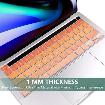 NÓS o Tipo de cor do Gradiente Tampa do Teclado Para o mais novo Macbook Pro De 13 De 2020 A2251 A2289 Pro de 16 polegadas 2019 A2141 Toque em Barra de Pele do teclado