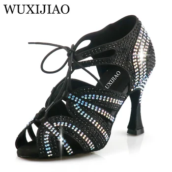 WUXIJIAO de Mulheres latino-Dança Sapatos de Dança Sapatos Design Exclusivo Salsa Sapatos Sandálias de Diamante