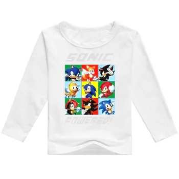 Moda Sonic The Hedgehog Camisa De T De Crianças Base Camisa Primavera Meninos Roupas Casuais Cartoon Solta Meninas Tops De Manga Longa Crianças Tees
