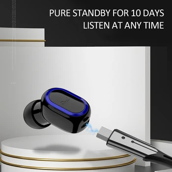 Mini 5.0 Bluetooth sem Fio do Fone de ouvido fones de Ouvido Sport Único de ouvido In-ear Fone de ouvido de Negócios Fones de ouvido Para o iPhone 11 XR Xiaomi Redmi Telefone
