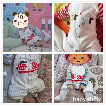 Moda Bebê Recém-nascido Macacão de algodão de de meninos do bebê com roupas de Manga Longa Criança Macacão de bebê menina de roupa de meninos de roupas de bebê
