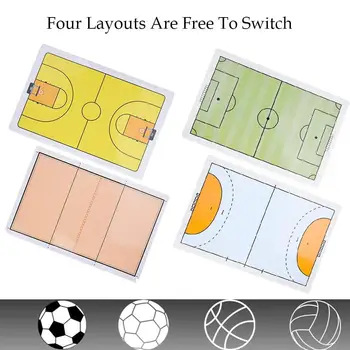 Treinador De Futebol Placa Magnética Multifunções Estratégia De Treinamento Kit De Quadro Dobrável Futebol Basquete Ensino Placa Livro